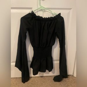 Black renaissance fair peasant top